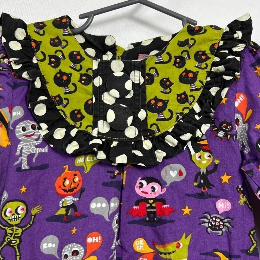 Jelly the Pug Monster Bash Jessica dress Halloween purple and black size 6